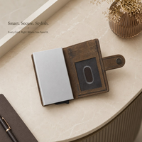 Portefeuille vintage en cuir véritable avec porte-cartes RFID, motif floral en relief, étui fin pour cartes de crédit, organisateur de cartes de visite fait à la main pour hommes et femmes