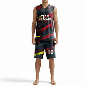 Maillot de basket-ball personnalisable 100 % polyester, impression par transfert thermique, anti-transpiration, antibactérien, ensemble uniforme de basket-ball - Product Image 4