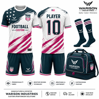 Ensembles d'uniformes de football inspirés du drapeau américain, maillots sublimés, chaussettes courtes et sacs de sport