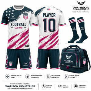American Flag Inspired Soccer Uniform Set Sublimated Football Teamwear Jersey Short Socks And Sports Bag Set - Product Image 6