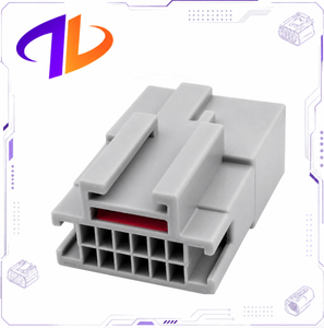 Conector de cableado automotriz compatible 30968-1127, 12 pines macho H-DAC 64, cobre y nailon, 2.54mm, gris, PowerDrive S-PD-CN-00013 - Product Image 2