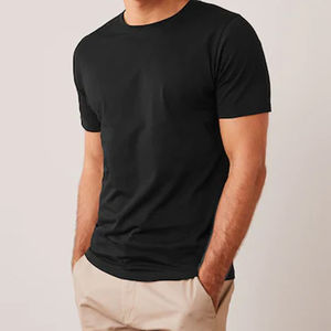 Camiseta de Hombre de Algodón Tejido de Alta Calidad, Color Negro, Personalizable, Económica, Cuello Alto, Corte Regular, Ecológica, para Gimnasio - Product Image 2