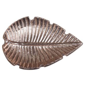 Ensemble de plateaux décoratifs en forme de feuille, faits à la main, en métal poli, motif végétal, style glamour, assiettes et plats - Product Image 1