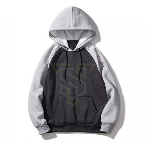 Nouveau design d'usine : Pull d'hiver bicolore pour homme avec logo personnalisé, couleur unie, impression numérique thermique, 100 % coton - Product Image 6