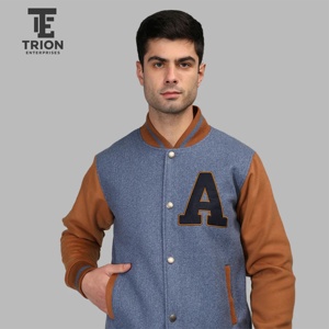 Men's Varsity Letterman <b>Jacket</b> Classic <b>Baseball</b> <b>Bomber</b> <b>Jacket</b> Snap Button College Athletic Casual Outerwear Style for men - Product Image 4