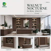 Panneau MDF mélaminé Jinbase Walnut Nocturne 18mm avec placage bois E0 1220x2440mm de première qualité pour mobilier d'hôtel et de bureau
