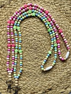 Cordón artesanal colorido con cuentas bordadas y correa cómoda para el cuello - Product Image 1