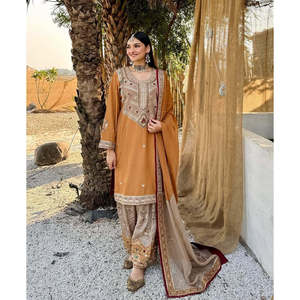 Women's Beautiful <b>Top</b>-Bottom and Dupatta Set with Heavy Embroidery Sequence Work - Product Image 4