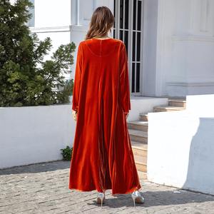 Abaya de prière pour femmes, style turc modeste, design haut de gamme, en velours perlé, longueur maxi, ourlet évasé - Product Image 5