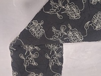 Kain Chiffon Dori Bordir Hitam Putih Premium Permintaan Tinggi - Bahan Kerja Tali Bunga Tipis untuk Gaun