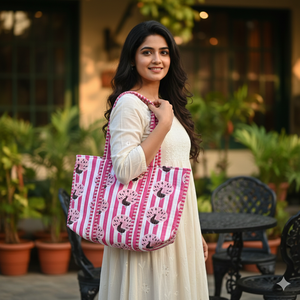 Bolso Tote de Algodón Acolchado con Estampado de Pavo Real, Hecho a Mano, para Mujer, de Gran Capacidad, Reutilizable, para Compras y Viajes - Product Image 2