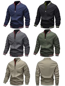 Nouvelle veste bomber en satin 100% polyester à manches raglan et blocs de couleur, veste souvenir brodée sur mesure, fermeture éclair, col montant - Product Image 4
