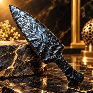 Daga de Obsidiana Negra Hecha a Mano de 10 Pulgadas |   Cuchillo de Cristal Antiguo, Decorativo, Coleccionable y Regalo Espiritual - Product Image 5