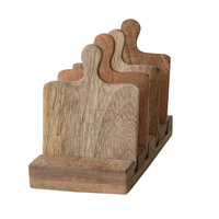 Sous-verres écologiques en écorce de bois de manguier en forme de pagaie |   Tapis et dessous-de-plat rustiques naturels |   Décoration d'intérieur durable, artisanale et éco-responsable