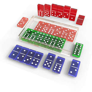 Resin <b>Crafts</b> Double Six Domino Set Classic Board Game Toy Family 28 Dominoes In Portable Case For Leisure Gifts Entertainment - Product Image 2