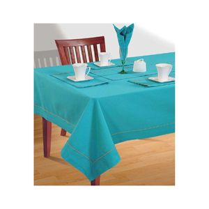 Mantel de algodón gris OEM ODM listo para enviar, 140x240 cm, 200 GSM, con costura en zigzag roja para restaurantes de hoteles de lujo y pedidos al por mayor - Product Image 5