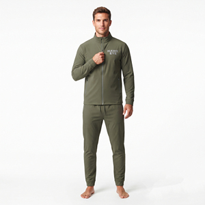 Men's Nylon Polyester Sports Tracksuit Zip Stand Collar <b>Jacket</b> Jogger Set Custom <b>Reflective</b> Logo Training Sportswear Clothing - Product Image 6