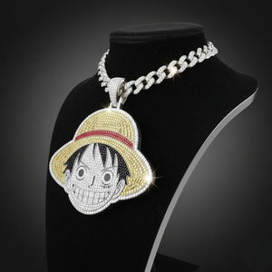 Straw Hat Pirate Hero <b>Iced</b> <b>Out</b> Pendant Necklace Fine Jewelry Pendants & Charms VVS Moissanite Hip Hop <b>Chain</b> - Product Image 2
