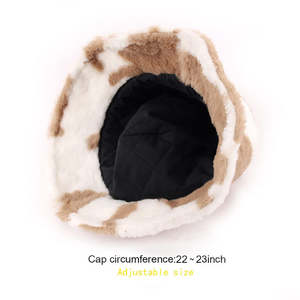 SIDDIQUI HOSINEX Nouveau 2024 Chapeau Bob Femme Adulte en Fausse Fourrure Unie Laminée Décontracté Doux Sans Couture Teint Lavé Hiver Chaud avec Nœud - Product Image 3