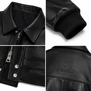 Chaqueta de Piloto A2 de Cuero Vacuno de Grano Completo Ligeramente Encerado, Estilo Oversize - Prenda Exterior de Lujo para Hombre, Estilo Aviador, Personalizable OEM, Talla XXS - Product Image 4