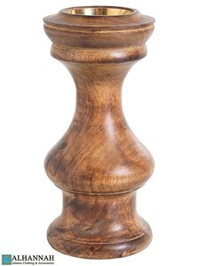 Rustic Wooden <b>Oud</b> & Bakhoor <b>Burner</b> With Blue Beaded Decoration And Pearl Minimalist Design For Religious Use Holder - Product Image 4