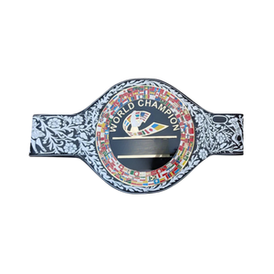 Ceinture de championnat de lutte de qualité supérieure, design floral noir et blanc, ceintures de championnat personnalisées plaquées or, haute qualité - Product Image 1