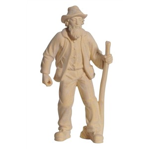 Ensemble de figurines de famille de fermiers en bois de pin peintes à la main |   Sculptures en bois rustiques et agricoles en gros - Product Image 2