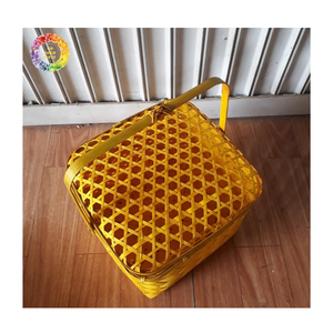 Caja de Regalo de Bambú Natural, Caja de Almacenamiento Tejida a Mano para Té, Souvenirs, Joyería, Pequeños Regalos y Decoración Rústica para el Hogar - Product Image 1