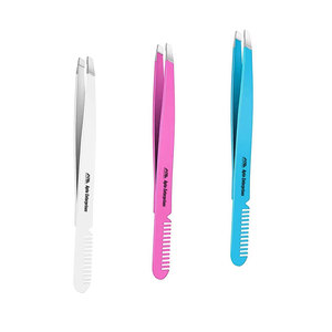 Stainless Steel Eco-Friendly Design for Precise Facial Beauty Care Eyebrow Grooming Kit for Women Men Slanted Tip Tweezers Set - Product Image 6