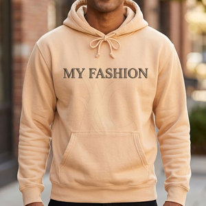 Sudadera con Capucha para Hombre, Estilo Urbano, de Algodón Grueso con Bordado y Diseño de Costuras Frontales - Product Image 3