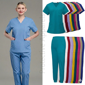Newly Released Customized V-Neck Viscose Fabric <b>Scrub</b> set uniform for medical staff - Product Image 1
