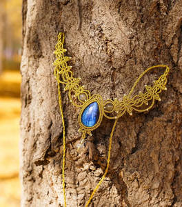 Collar de Macramé Hecho a Mano con Jade, Gema Azul Brillante, Cadenas Clásicas, Cordón Ajustable, Joyería Artesanal, Collar Destacado - Product Image 4