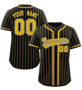 Custom Pinstripe <b>Baseball</b> Jersey Personalized Team Name Number Button Down Hip Hop Sports Shirt for Men Women Youth OEM ODM - Product Image 4