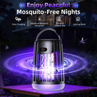 Lámpara Antimosquitos USB de Energía Solar, Trampa para Mosquitos de Interior, Lámpara Antimosquitos Electrónica Recargable, Luz de Camping