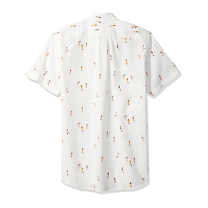 Chemise décontractée à manches courtes pour homme, imprimé floral blanc, 100% polyester, respirante, été - Product Image 2