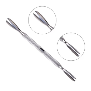 Custom Made Stainless Steel Manicure Use Pakistan Made Simple Design Double Sided Cuticle <b>Nail</b> Pusher HABI INDUSTRIES Wholesale - Product Image 1