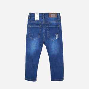 Jeans brodés polyvalents pour enfants, pantalons longs bleus pour garçons, jeans d'automne et de printemps - Product Image 4