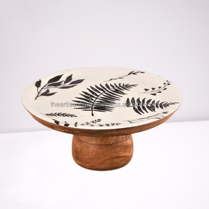 Soporte Redondo de Madera Ecológico Tradicional con Esmalte Impreso para Pasteles, Ideal para Fiestas de Cumpleaños, Bodas, Hoteles, Aniversarios y Calentadores de Velas - Product Image 1