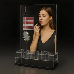 Présentoir de beauté de maquillage de parfum de partie supérieure du comptoir de vitrine de cosmétiques acrylique pour l'affichage de magasin de détail - Product Image 6
