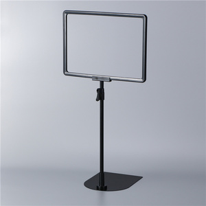 Shelf Sign Holder Adjustable Height Floor Metal Base Plastic Pop Advertising Snap Board Poster Display Stand With <b>A4</b> <b>Frame</b> - Product Image 3