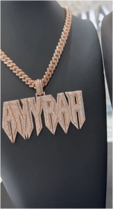 Colgante Personalizado con Nombre de Rapero, Estilo Hip Hop, con Incrustaciones de Moissanita, para Hombre y Mujer, Plata 925, Moissanita VVS - Product Image 3