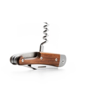 Cuchillos Plegables Multifunción Marrón Nogal Oscuro con Cuchilla Plateada, Sacacorchos, Abrebotellas y Mango con Diseño de Madera - Product Image 6