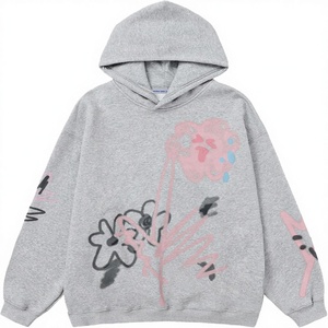 Unisex Knitted <b>Polyester</b>/Cotton Anti-Pilling Winter Long Sleeve Pullover Oversized Hooded Graphic <b>Hoodie</b> Front Logo Cartoon - Product Image 3