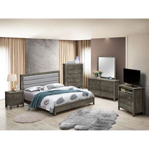 Elegante Letto Queen Grigio con Design Robusto, Categoria Prodotti Imbottiti - Product Image 3