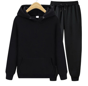 Ensemble survêtement rose à capuche pour femme, couleur unie, décontracté, pantalon long à cordon de serrage, 100 % coton, pour l'automne - Product Image 4