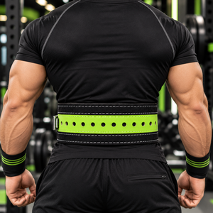 Cinturón de Levantamiento de Pesas Ajustable de Neopreno Rhino Fitness, Protección Profesional, Color Verde Neón, Soporte Lumbar Duradero para Adultos - Product Image 3