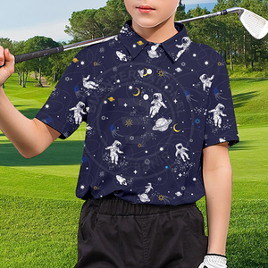 Camiseta de Polo de Golf Suave para Jóvenes, Clásica, de Manga Corta, Ropa Deportiva de Alto Rendimiento, Prendas Superiores Informales de Verano para Niños - Product Image 6