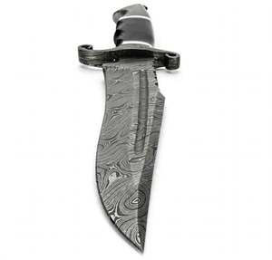 Cuchillo Utilitario de Acero de Damasco Forjado a Mano Personalizado con Guardacuchillo en Espiral y Mango de Cuerno, Grado DIY, OEM Disponible - Product Image 4