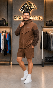 Ensemble veste et short en nylon personnalisé REXFIT SPORTS 2026, survêtement de sport à fermeture éclair intégrale pour l'entraînement, les vêtements décontractés et les activités de plein air - Product Image 5