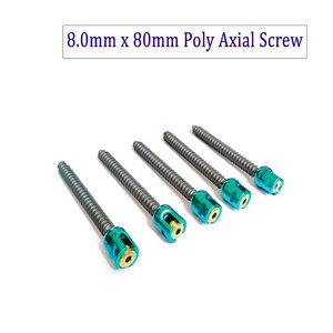 Tornillo Poliaxial (8.0mm X 80mm) Lote de 5 Piezas, Instrumentos Quirúrgicos Veterinarios de Acero Inoxidable Premium, SURGINEXA, Certificado CE - Product Image 1